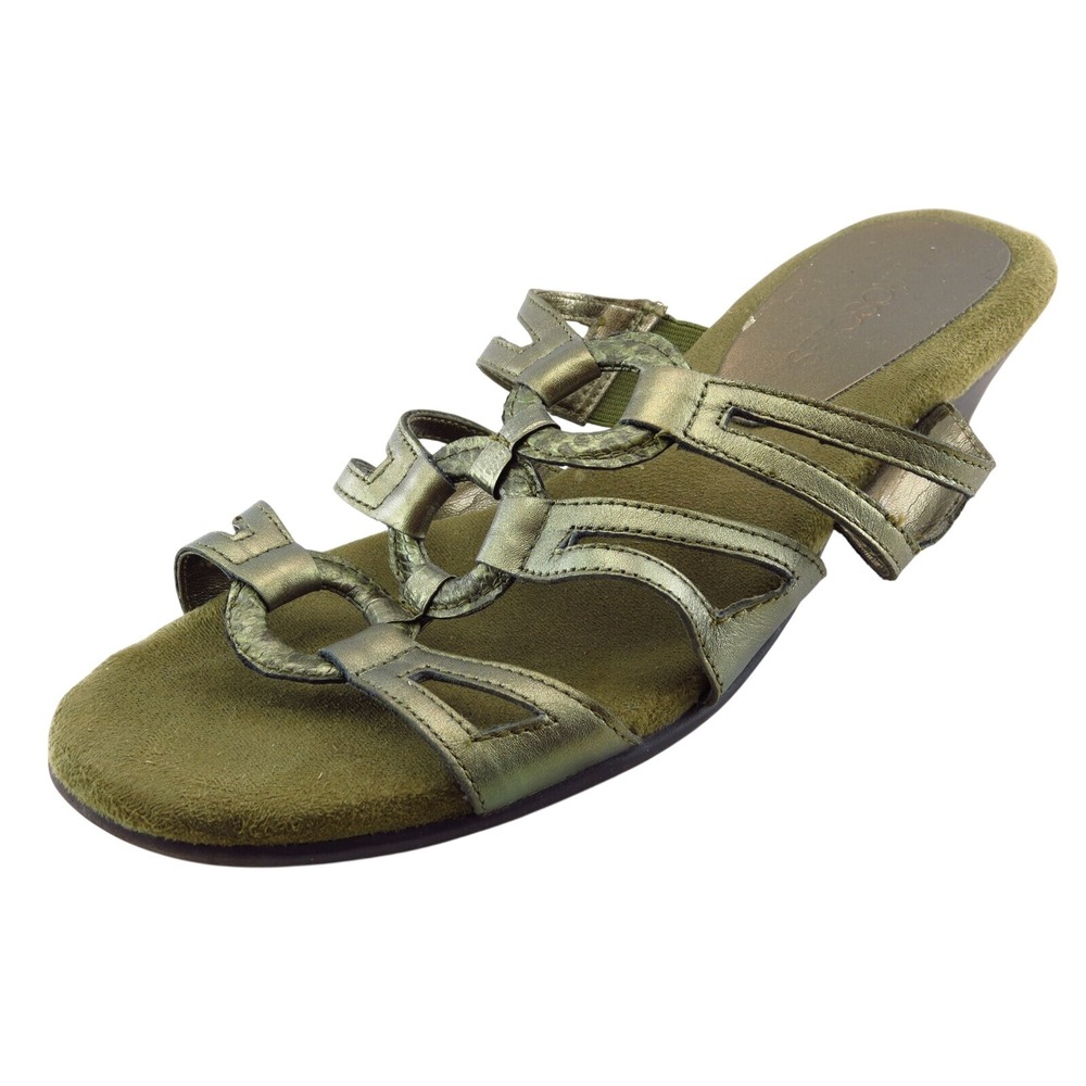 Aerosoles Slides Green Synthetic Women‎ Shoes Size 7.5 Medium